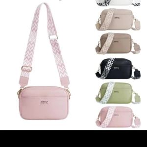 1Pc-Baellerry Womens Portable Crossbody Bag with Lychee Pattern Solid Color Mini Shoulder Bag with Geometric Print and Adjustable Wide Shoulder Strap the Preferred Gift for Ladies and Girls