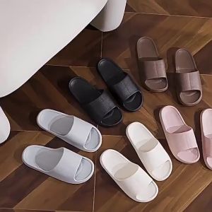 Lilyshoes รองเท้าแตะใส่ในบ้านฤดูร้อนรองเท้าแตะพื้นนิ่ม PU สำหรับผู้ชายและผู้หญิงรองเท้าแตะกันลื่นในห้องน้ำ37-45