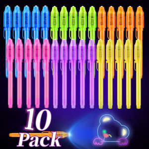 10Pcs Invisible Ink Pen Magic Pen with UV Light Magic Marker for Kids Party Favors Classroom Prizes Toys Gift