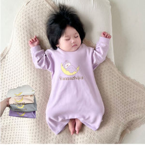 Anti-Kicking Blanket Baby Pajamas Pure Cotton Boneless Spring & Fall Long Sleeves Jumpsuit Baby Sleeping Bag Clothes Nightgown Home Clothing