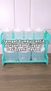 Tempat Bumbu Dapur / Toples Bumbu Dapur Plastik / Tempat Bumbu 2 Tingkat GR Celini / Yuki