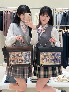 กระเป๋าสะพายไหล่ผู้หญิงแบบวินเทจใส JK ที่สามารถใช้งานได้หลากหลาย กระเป๋าสะพายไหล่แบบซ้อนกันได้ กระเป๋าสะพายไหล่แบบลำลอง