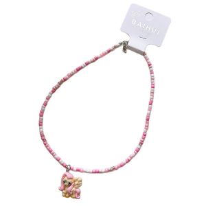 Mới dễ thương ngựa nhỏ baoli Vòng cổ đính cườm trẻ em động vật hoạt hình trang sức dây chuyền xương đòn Mặt dây chuyền gái Xiang