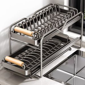 Sliding Multi-Function Tableware Storage Rack