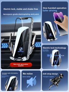 MONLEYTA | German New 2024 Car Phone Holder Wireless Charging Suction Cup Dashboard Fixed Navigation Universal Clip-On Windshield Mount