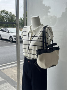 Áo Thun Polo Dệt Kim Sọc Ice Silk Tay Ngắn Mùa Hè Cho Nữ Cổ Bẻ Thường Xuyên Thoáng Khí Thấm Hút Ẩm Phong Cách Hàn Quốc Rộng Rãi