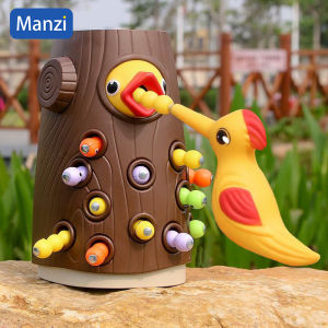 Montessori Toddler Toy Magnetic Woodpecker Catching Worms and Feeding Game Toys Set Fine Motor Skill Preschool Toys For Children