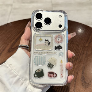 Cute Cat Silicone Phone Case for Apple 17 pro Max Full Cover Transparent Womens Style Protective Shell Creative Personality