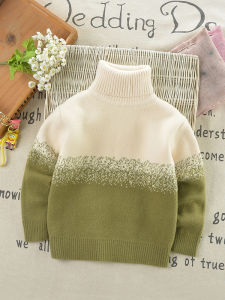 เสื้อไหมพรมคอเต่าสำหรับเด็กผู้ชายเสื้อตัวในผ้าถักบุขนทั้งตัวสำหรับเด็กใส่ในฤดูใบไม้ร่วงและฤดูหนาวชุดฤดูหนาวสำหรับเด็กบุขนกำมะหยี่หนาพิเศษเสื้อสเวตเตอร์เด็กผู้ชาย