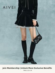 AIVEI | New Sweet Temperament Mesh and Velvet Half Skirt