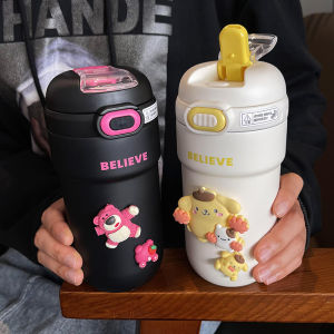 Korean Style Beverage Container: Portable Mini Water Cup & Cute Coffee Straw Thermos