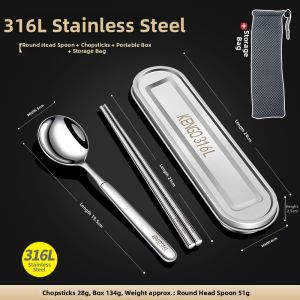 RONGCHUAN | Portable Stainless Steel Flatware Set Storage Box