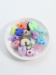 20-30pcs/lot Big Hole Cartoon English Letters Acrylic Beads Colored Loose Spacer Beads For Jewelry Making DIY Necklace Keychain