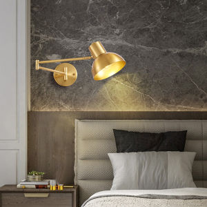 Simplicity E27 LED wall lamp Electroplating hardware Rotatable sconces light indoor home bedside bedroom living room decoration