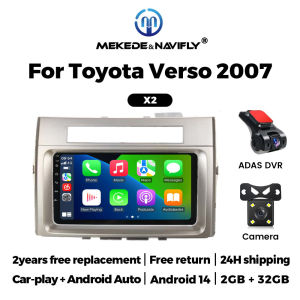 Android 14 Car Radio 2G+32G Wireless Carplay AUTO For Toyota Corolla Verso AR10 2004-2009 Navigation GPS Multimedia Video Player
