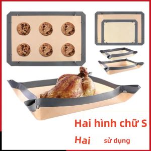 Khay Nướng Silicon Chịu Nhiệt Cao Dùng Cho Bánh Macaron Gà Nướng Cá Nướng Thân Thiện Với Môi Trường Chất Liệu Sợi Dày Quà Tặng