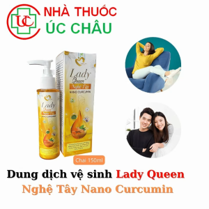 Dung dịch vệ sinh nữ Lady Queen Nghệ Tây Nano curcumin - C/150ml - Thơm quyến rũ làm hồng vùng kín