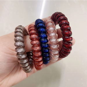 South Korea Phone Line Hair Ring Hair-Binding Elegant Seamless Hair Rope Internet Celebrity Ins Hair Rope Smaller Leather Sheath Female Elastic Band Color