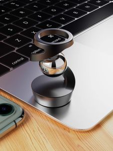 Desktop Suspension Rotate Gyro Decompression Relaxation Handy Gadget Decompression Fingertip Hand Turn Classy Toy Alloy Black Technology