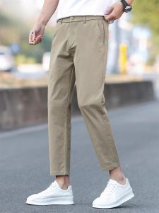 ROMON | Quần dài nam Romon Nine-Ten mùa hè mỏng thoáng khí co giãn rộng rãi ống đứng quần tây cotton polyester trung tính