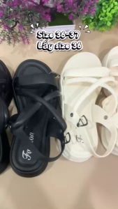 Giày Sandal Nữ Quai Chéo Kiểu Dáng Đơn Giản Thời Trang Giày Đế Cao Nữ 5 Phân Đế Êm Mềm Tôn Dáng