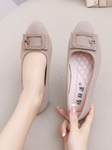 Low Heel Single Shoes Womens Beijing Cloth Shoes Casual Comfortable Soft Bottom Work Shoes Anti-Slip Mom Shoes Fashionable Spring Summer New Arrival