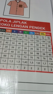 Pola Jiplak Kemeja Koko Lengan Pendek Size XXS~4XL |  SEWING PATTERN POLA MENJAHIT