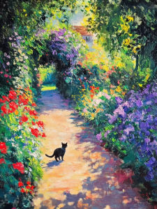 Kayou | 5D DIY Diamond Painting Kit Colorful Cat Street Sunlight Art Full Drill Rhinestone Mosaic Wall Decor Gift for Home