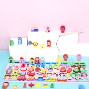 (พร้อมส่งในไทย) ของเล่นเด็ก เกมส์ปลาแม่เหล็ก ของเล่นไม้ บล็อคไม้เสริมพัฒนาการเด็ก บล็อคไม้เลขาคณิต บล็อคไม้ ABC ตัวเลข