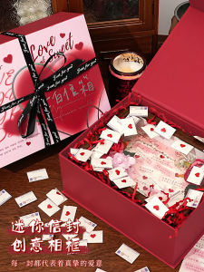 Valentines Day Handmade Card Gift Box Romantic Anniversary Celebration Mini Envelope Set for Boyfriend Girlfriend Wife