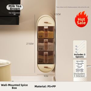 Wall-Mounted Multi-Compartment Spice Container