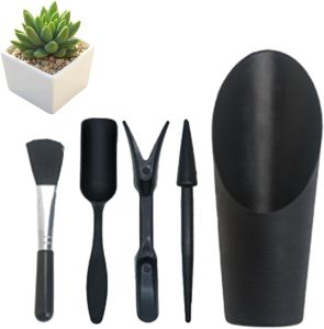 4Pcs Garden Planter Kit Sowing Shovel Spoon Succulents Seedlings Tool Bonsai Fertilizer Plastic Handle Soil Replacement Tools