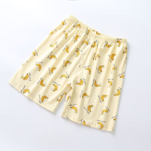Cotton Summer Home Pants for Boys And Girls Lightweight Loose Beach Shorts Five-Quarter Length Breathable Comfortable Kids Clothing