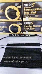 Medishield MEDICGOLD 4PLY Medical Mask BFE 98% Premium Medical Face Mask Extra Protection Virus Disposable Mask Black /Blue /green / pink