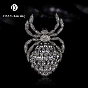 FESANU | Austrian Crystal Spider Chest Brooch Elegant Accessories
