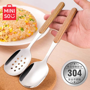 Large Size Food Grade 304 Stainless Steel Serving Spoon Restaurant Strainer Home Use Dining Utensils Sharing Spoon