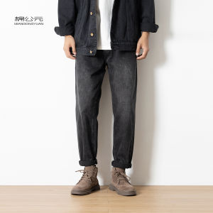 Cotton Harajuku Style Mens Casual Black Jeans mid Waist Zipper Fly Classic American Leisure Long Trousers Spring Autumn New Arrival