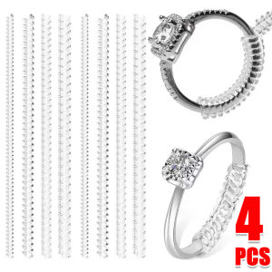 4pcs Transparent Invisible Ring Adjuster / 10CM Ring Protection Adjuster / Silicone Spiral Based Spring Coil Guard Tightener for Resizing Big Size Rings/Jewelry