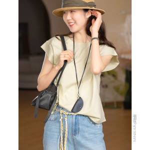 XIAOER | Breathable T-Shirt Bamboo & Lyocell Fabric Anti-peek Design Loose Fit Short Sleeves