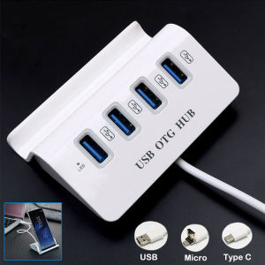 4 Port Hub USB 2.0 OTG Cable Adapter Type C Hub Micro USB HUB Extension Adapter for Smartphone Tablet with OTG function
