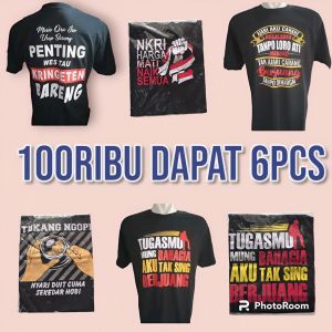 Kaos motif kata lelucon jawa 100ribu dapat 6pcs