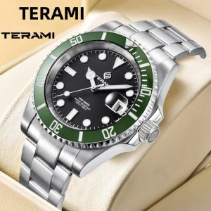 Đồng Hồ Cơ Có Viền Gốm TERAMI Dành Cho Nam Giới Đồng Hồ Đeo Tay Thợ Lặn Chống Nước Tự Động Bằng Pha Lê Sapphire Sang Trọng NH35 Với 3C Lume