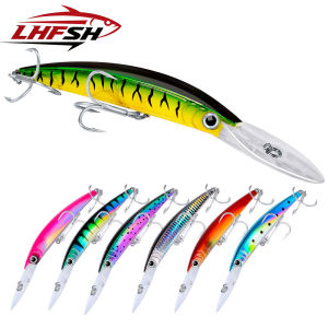 LHFSH 1Pcs 17cm 27g Minnow Lure Wobblers Fishing Lure Deep Diving Artificial Hard Bait Trolling Boat Sea Fishing Bass Pike Lure