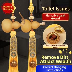 WANSHIXIANG | Feng Shui Door Hanging Wooden Gourd Lotus Emperor Coins