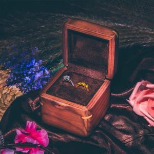 [SG Seller] Pure Solid Wood Music Proposal Ring Box Engagement Ring Music Box