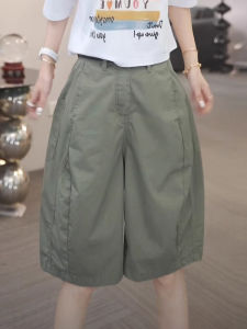 Shalldoer | Casual Floral Straight Leg Pants Womens Loose Fit Five-Quarter Length Workwear High Waist Wide Leg Thinming Summer New Arrival