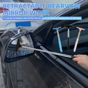 Car rearview mirror wiper telescopic handle car rearview mirror wiper car glass cleaning tool cleaning brush