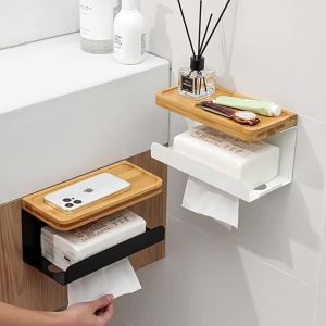 Giá Đựng Giấy Vệ Sinh Treo Tường Không Cần Khoan Đôi