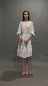 FAME - Emily Dress Floral Print Broken White - 9511071