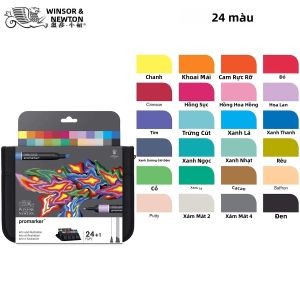 Bộ Bút Dạ Quang Winsor & Newton ProMarker 24 Màu Đầu Kép Mực Cồn Khô Nhanh Dễ Chồng Màu Và Pha Trộn Dành Cho Họa Sĩ